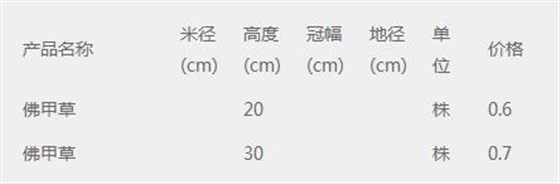 佛甲草价格表