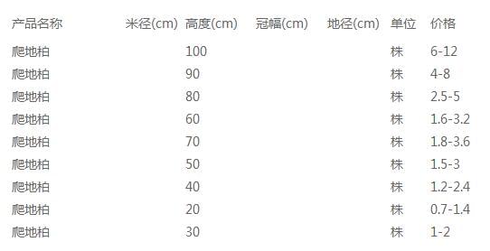 爬地柏价格