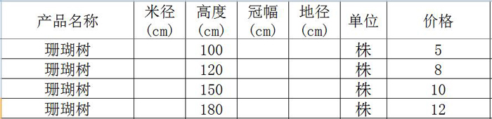 珊瑚树价格